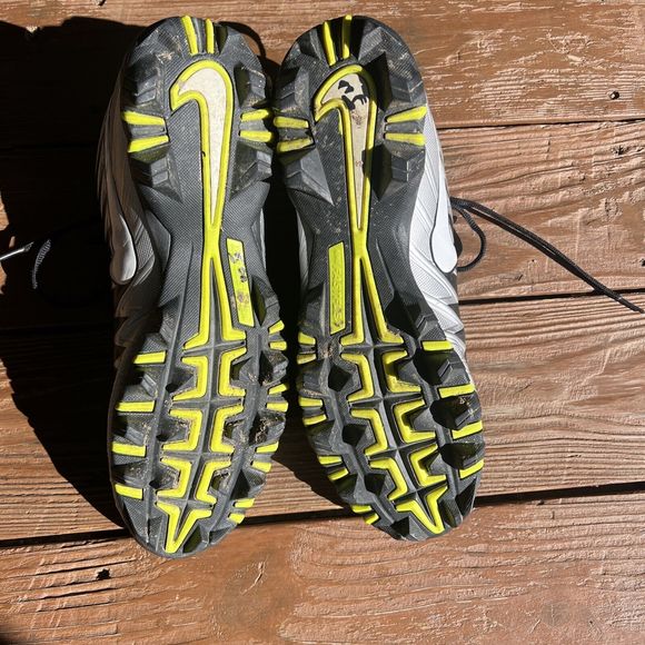 Nike Alpha Fastflex Menace Shark Football Cleats Black Gray Yellow Mens Size 13 - Picture 3 of 6